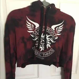 SUPERNATURAL Tye Dye Cropped Hoodie